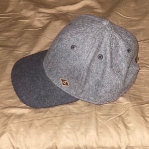 Sperry Grey fabric cap w/ leather adjustable band